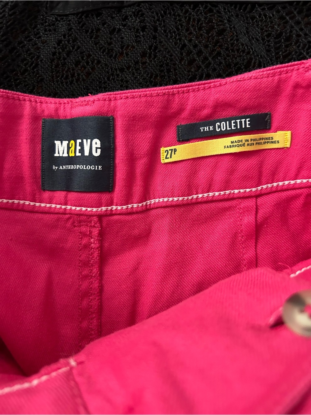 Anthropologie Maeve Colette European Linen‎ Stretch Wide Leg Pants Pink - Picture 6 of 7